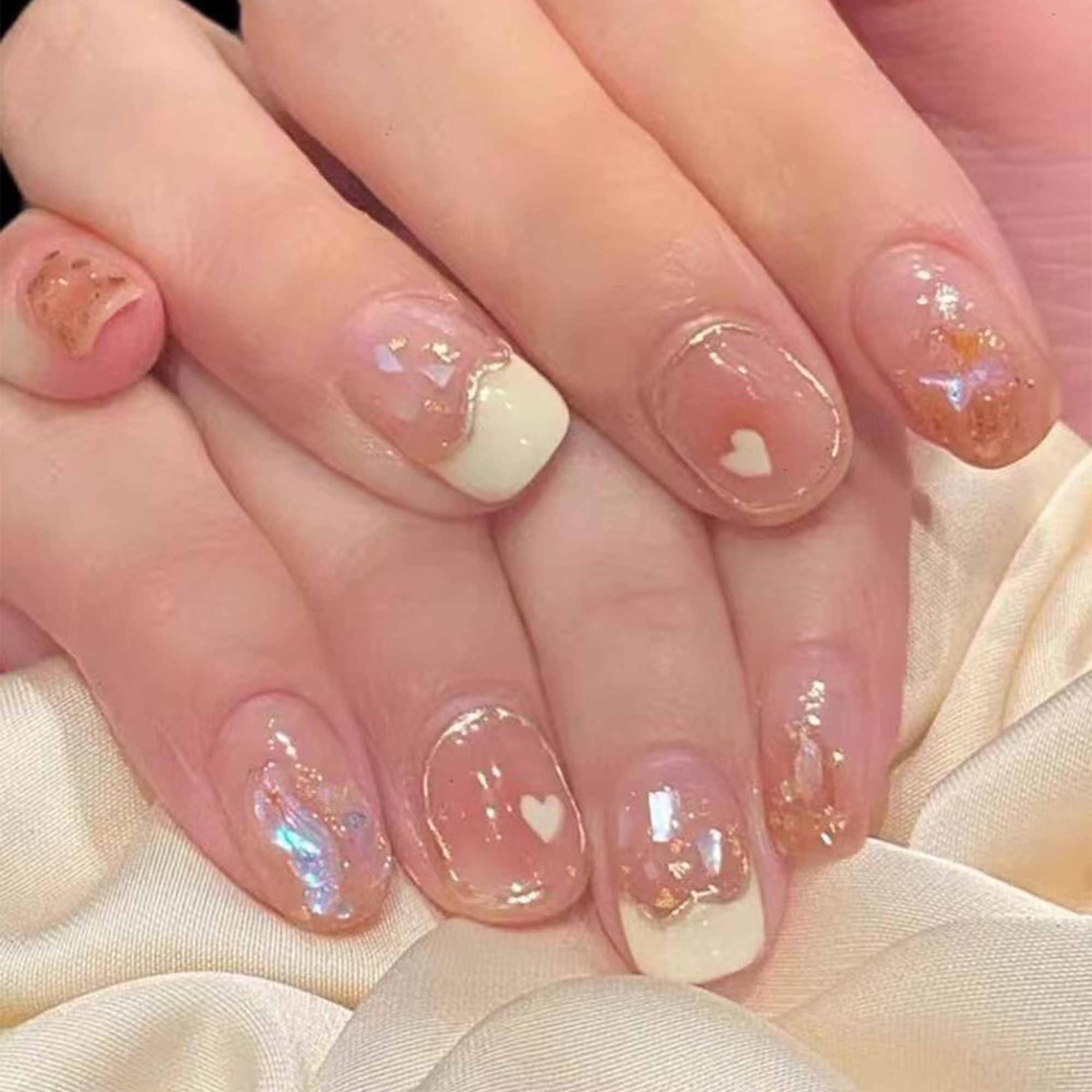 Pure Desire Cream｜French Alabaster Nail｜Press On Nails