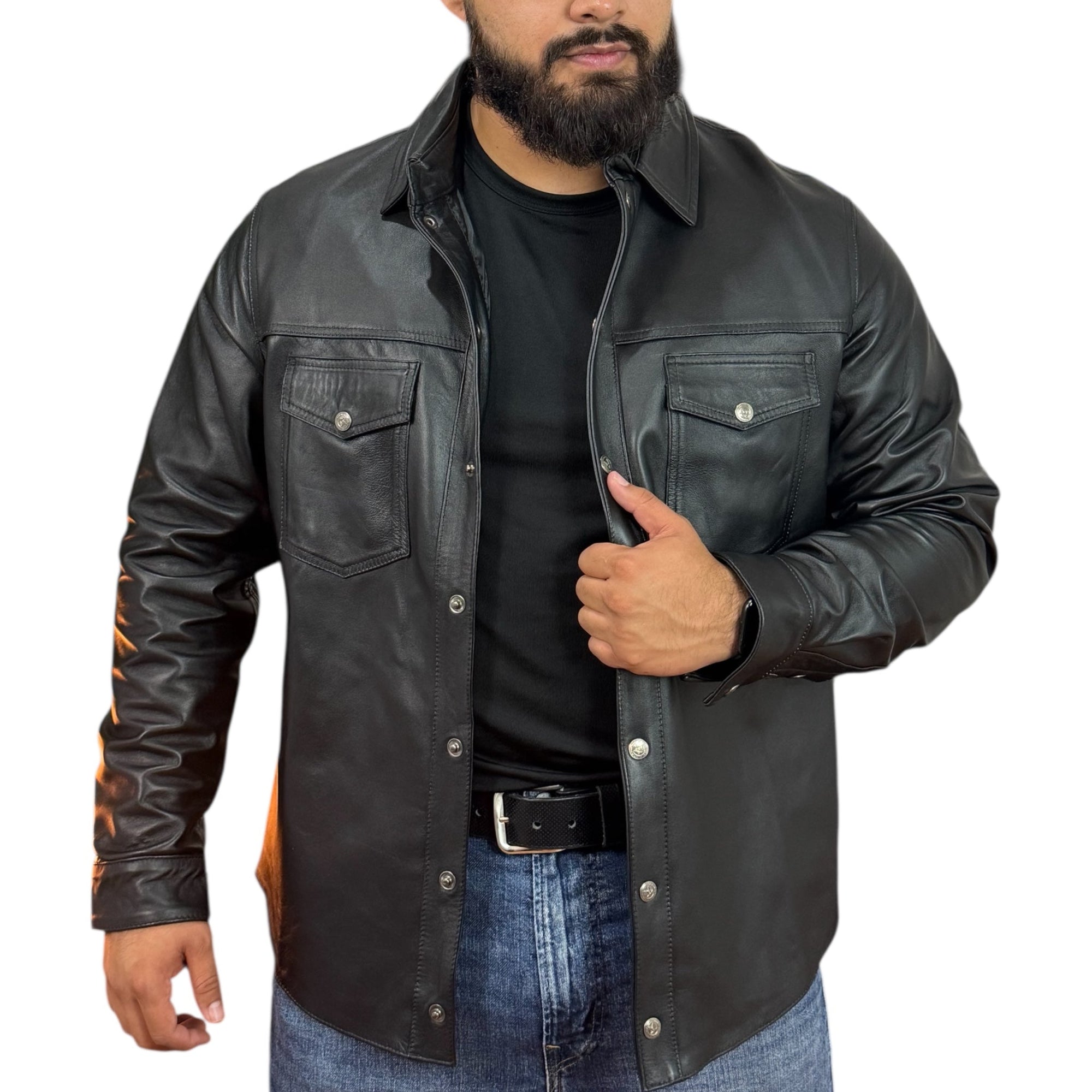 Original black leather shirt