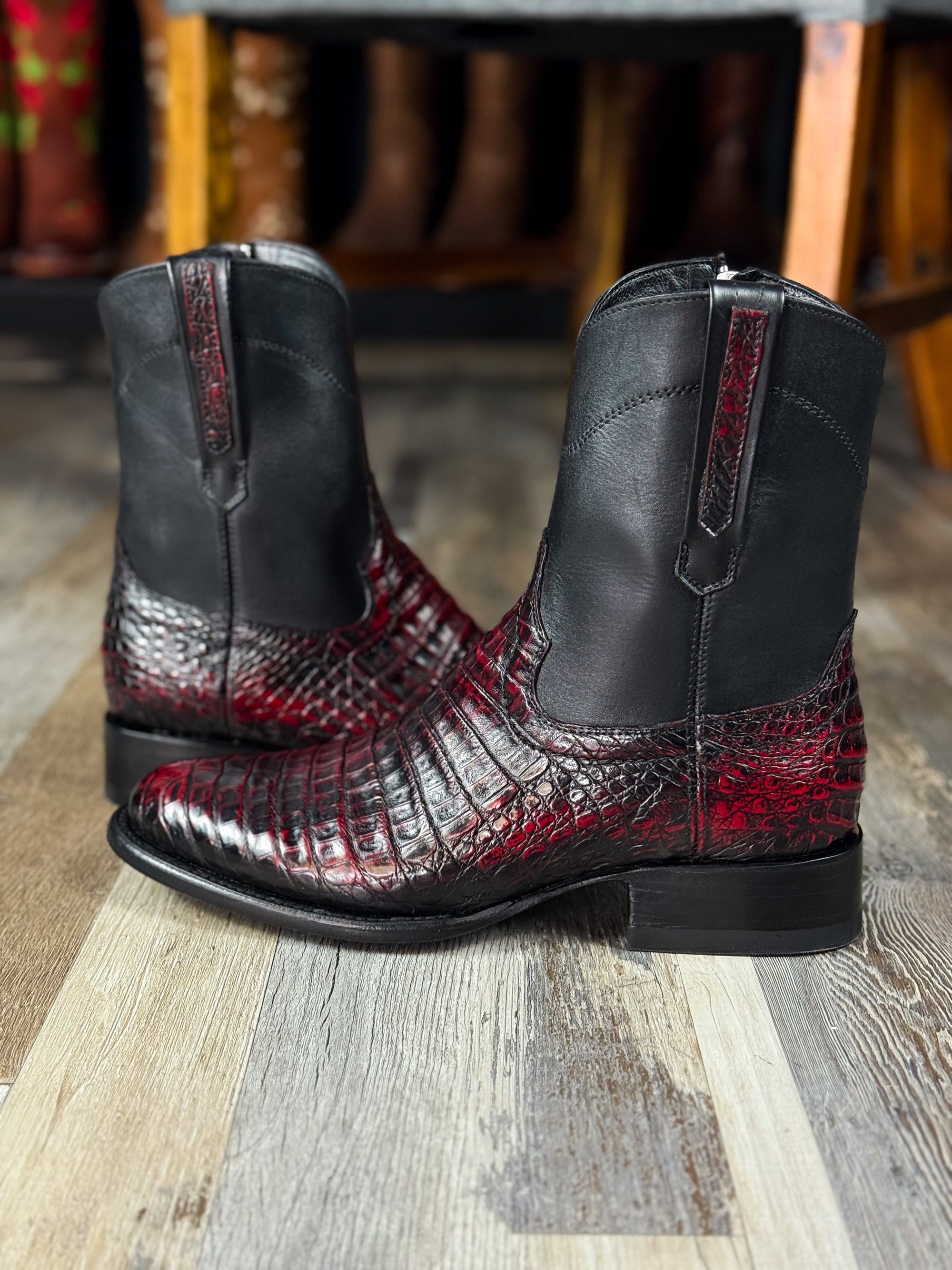 Brown piton boots