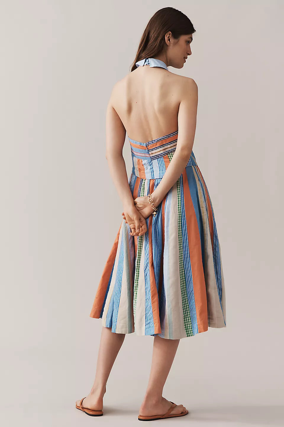 Collared halter shirt dress