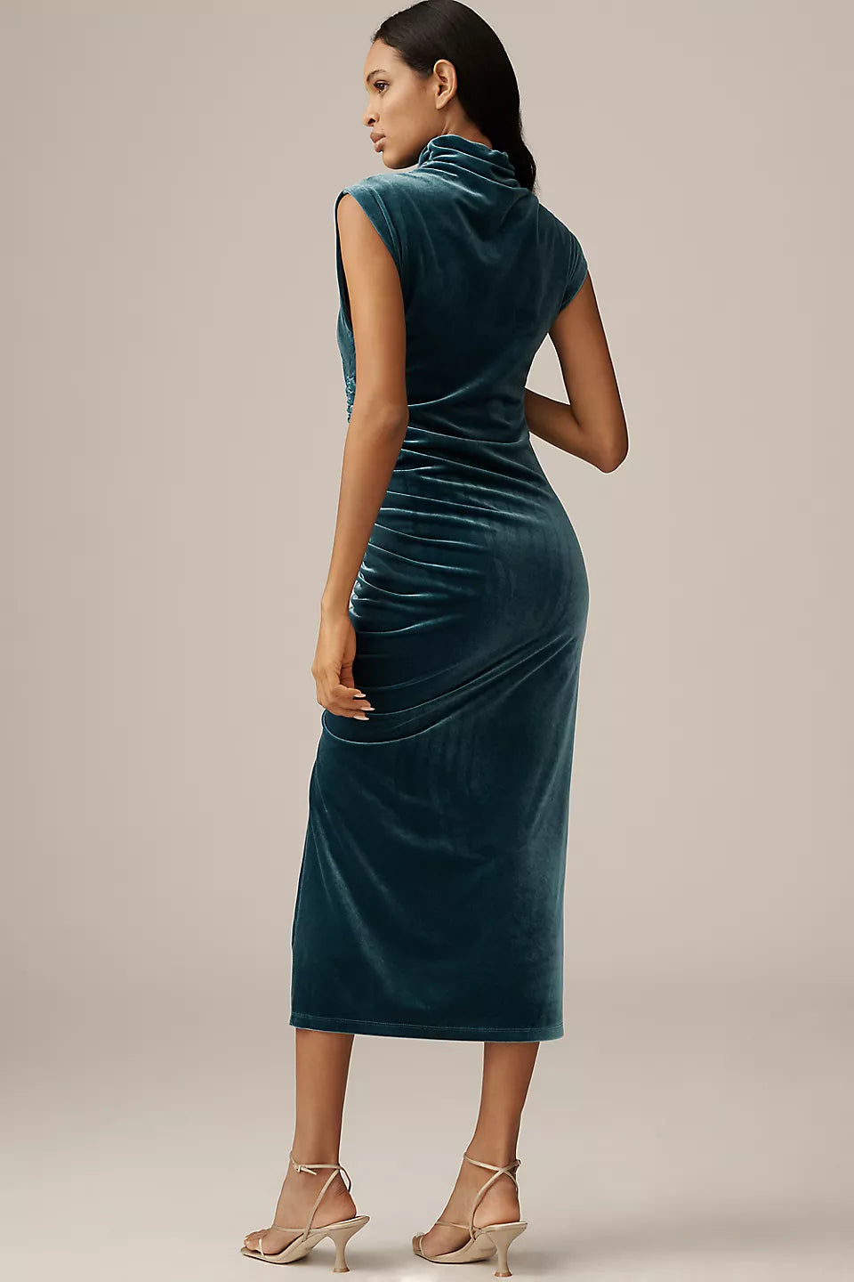 Stretch Velvet Cowl-Neck Dress OR Jacquard Maxi Dress