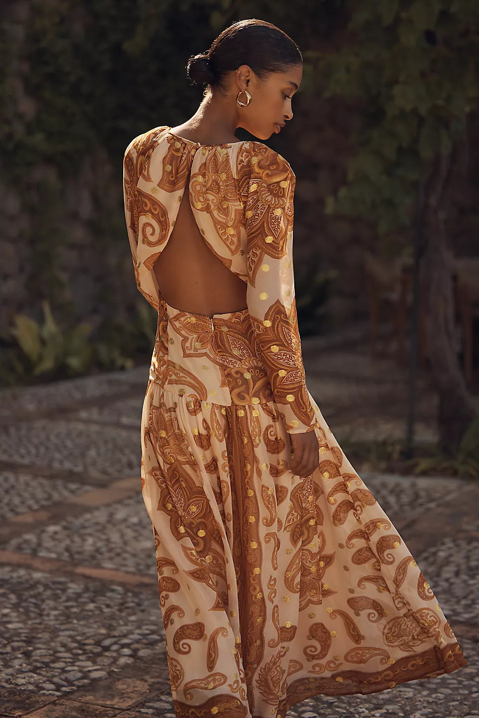 Stretch Velvet Cowl-Neck Dress OR Jacquard Maxi Dress