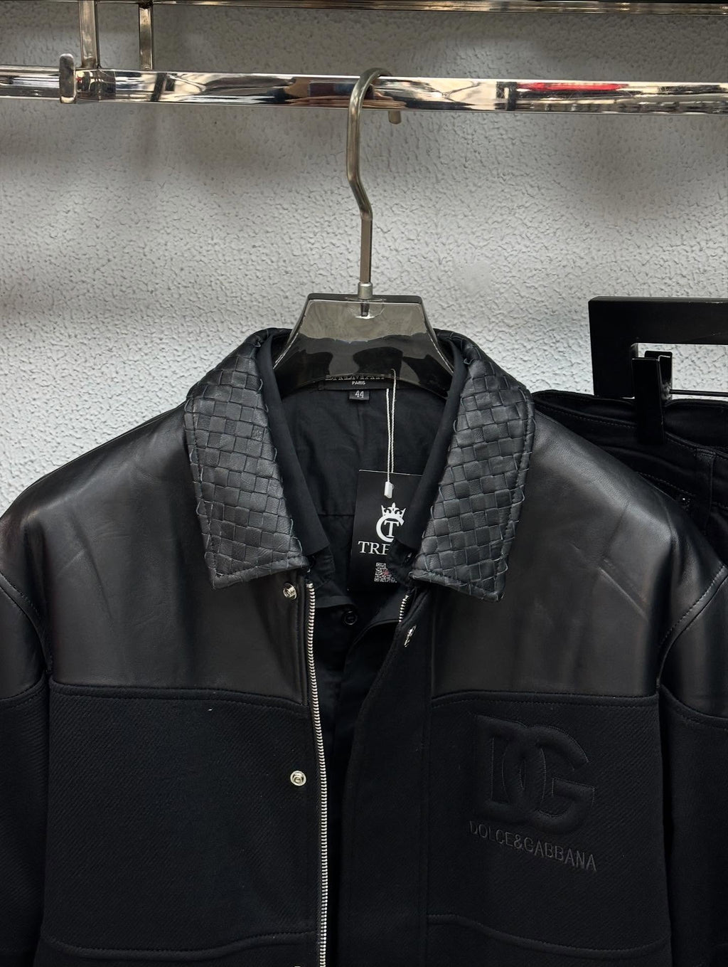 Classic patchwork leather jacket