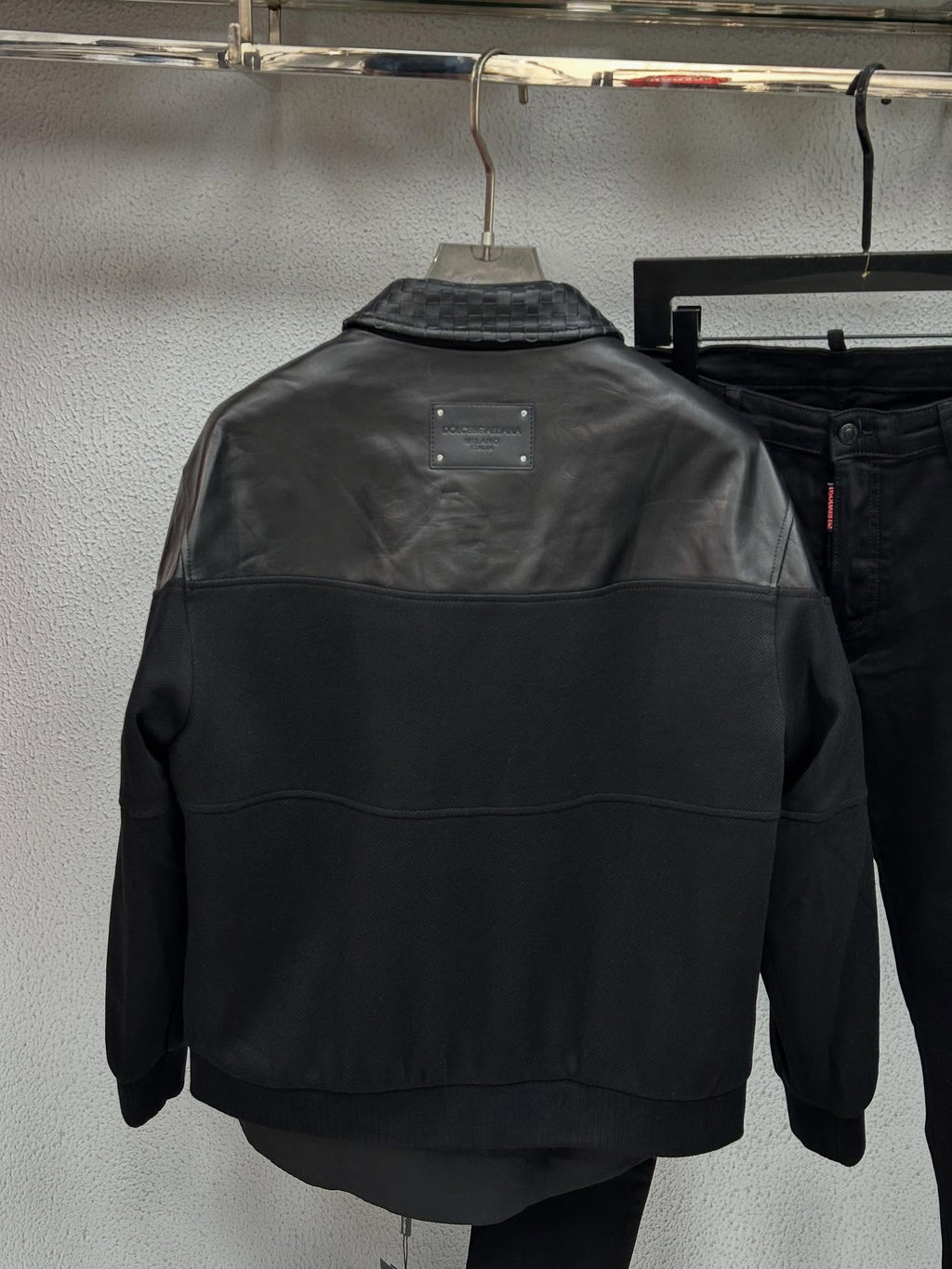 Classic patchwork leather jacket