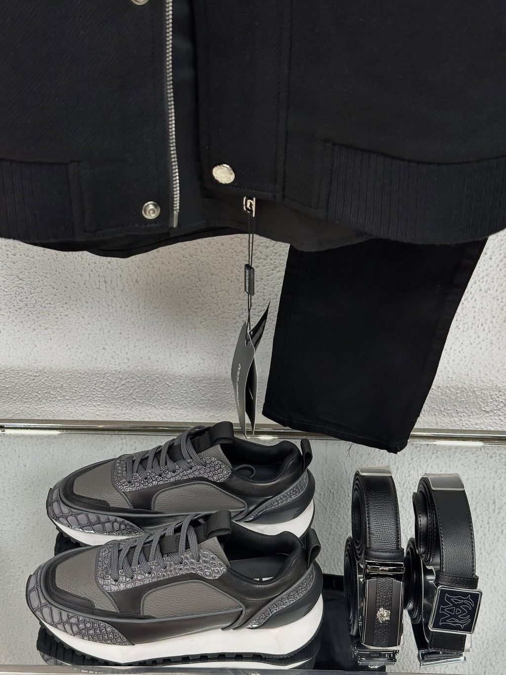 Classic patchwork leather jacket