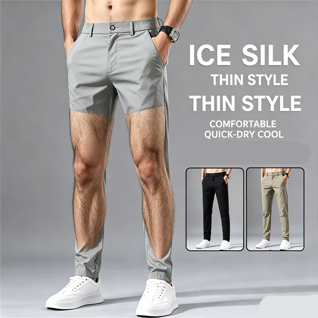 High-Stretch Breathable Waterproof and Quick-Drying  Ice Silk Trousers