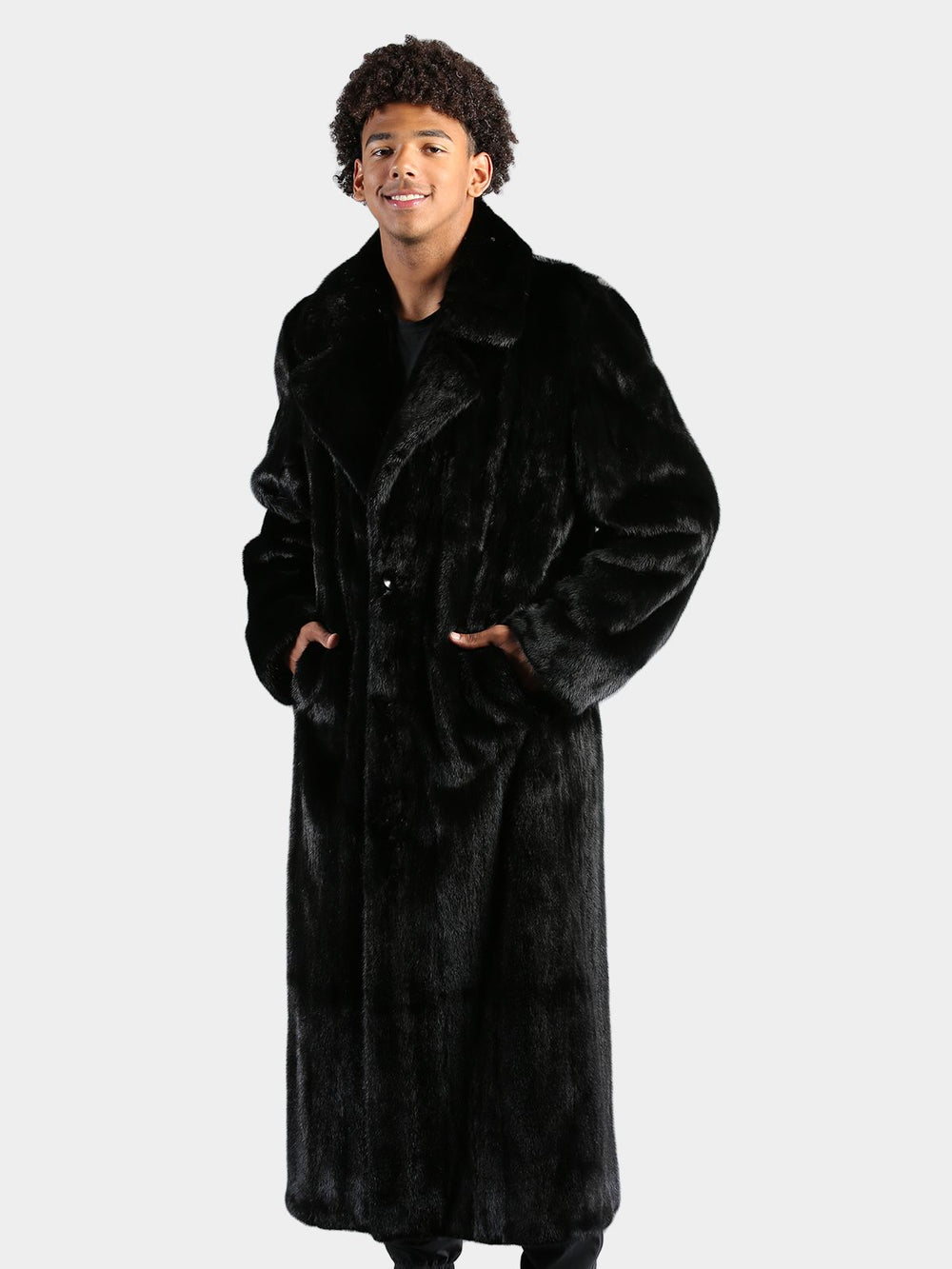 Full Length Men's Ranch Mink Fur Coat