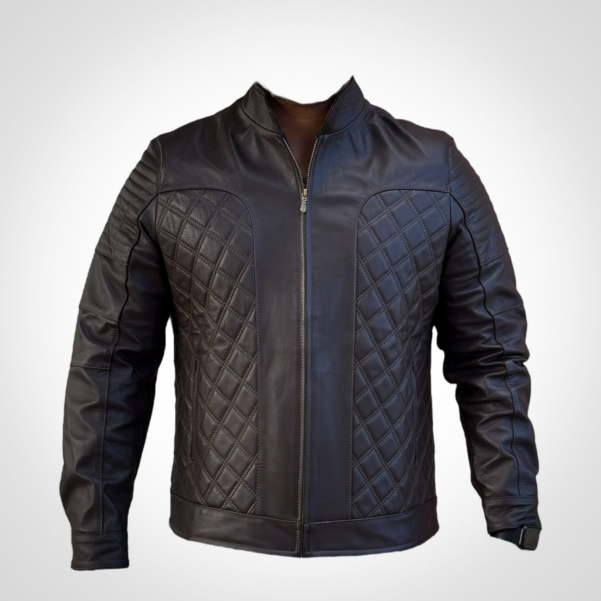 Málaga Jacket in Genuine Leather. Coffee