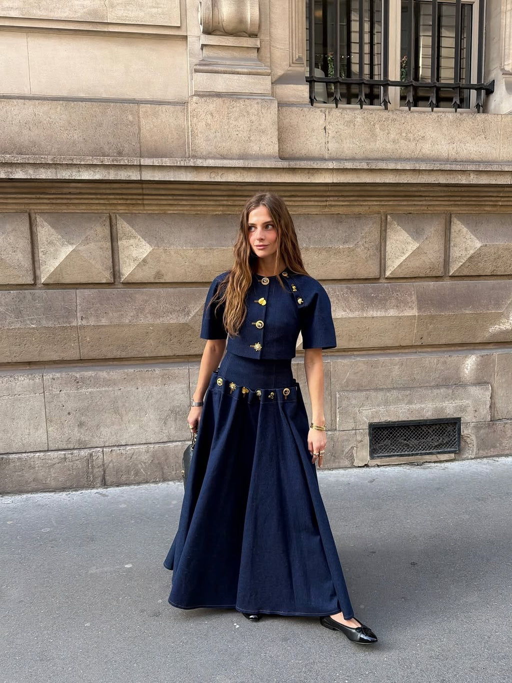 Sunset Indigo Long Sleeve & skirt SET