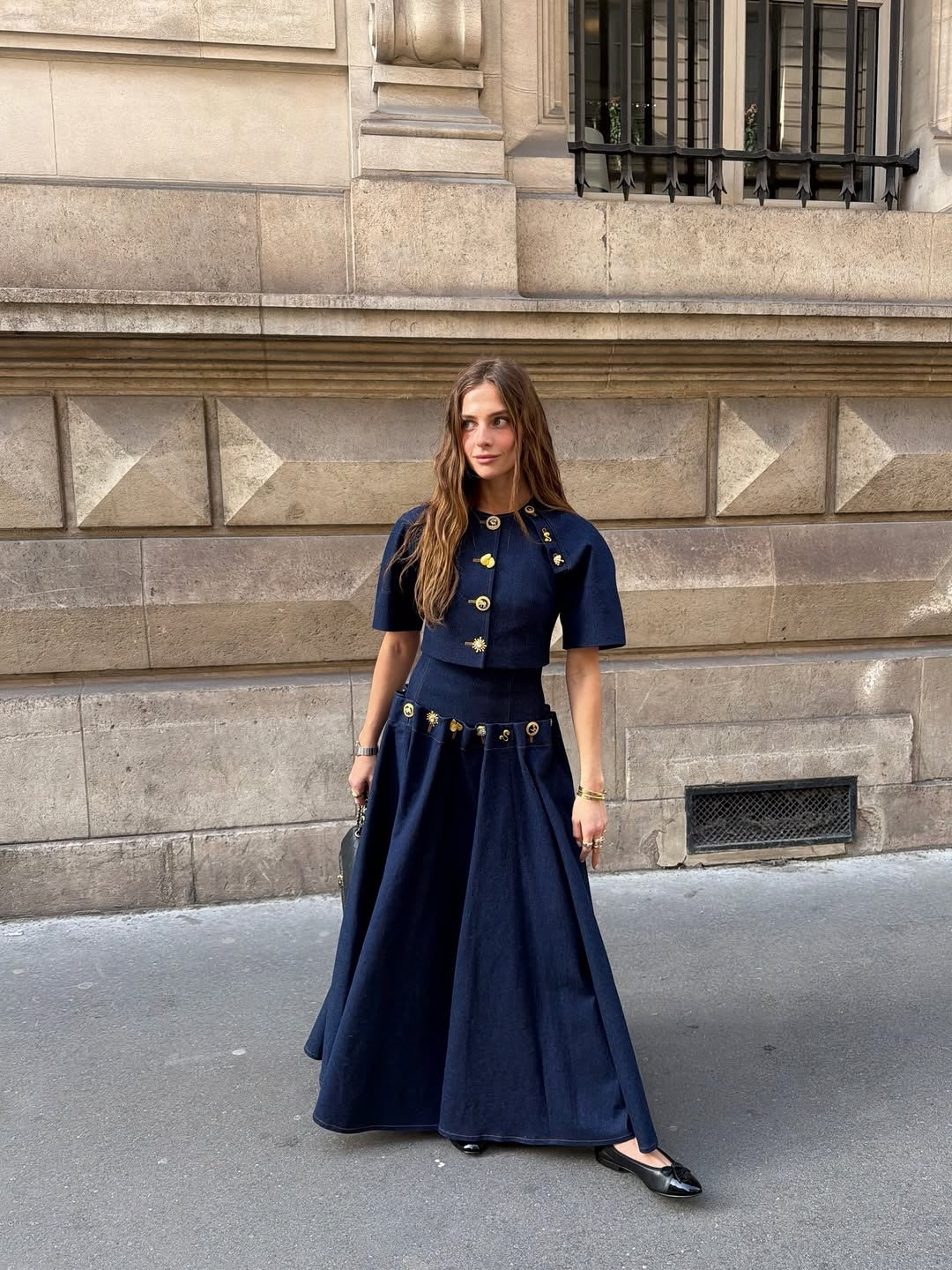 Sunset Indigo Long Sleeve & skirt SET