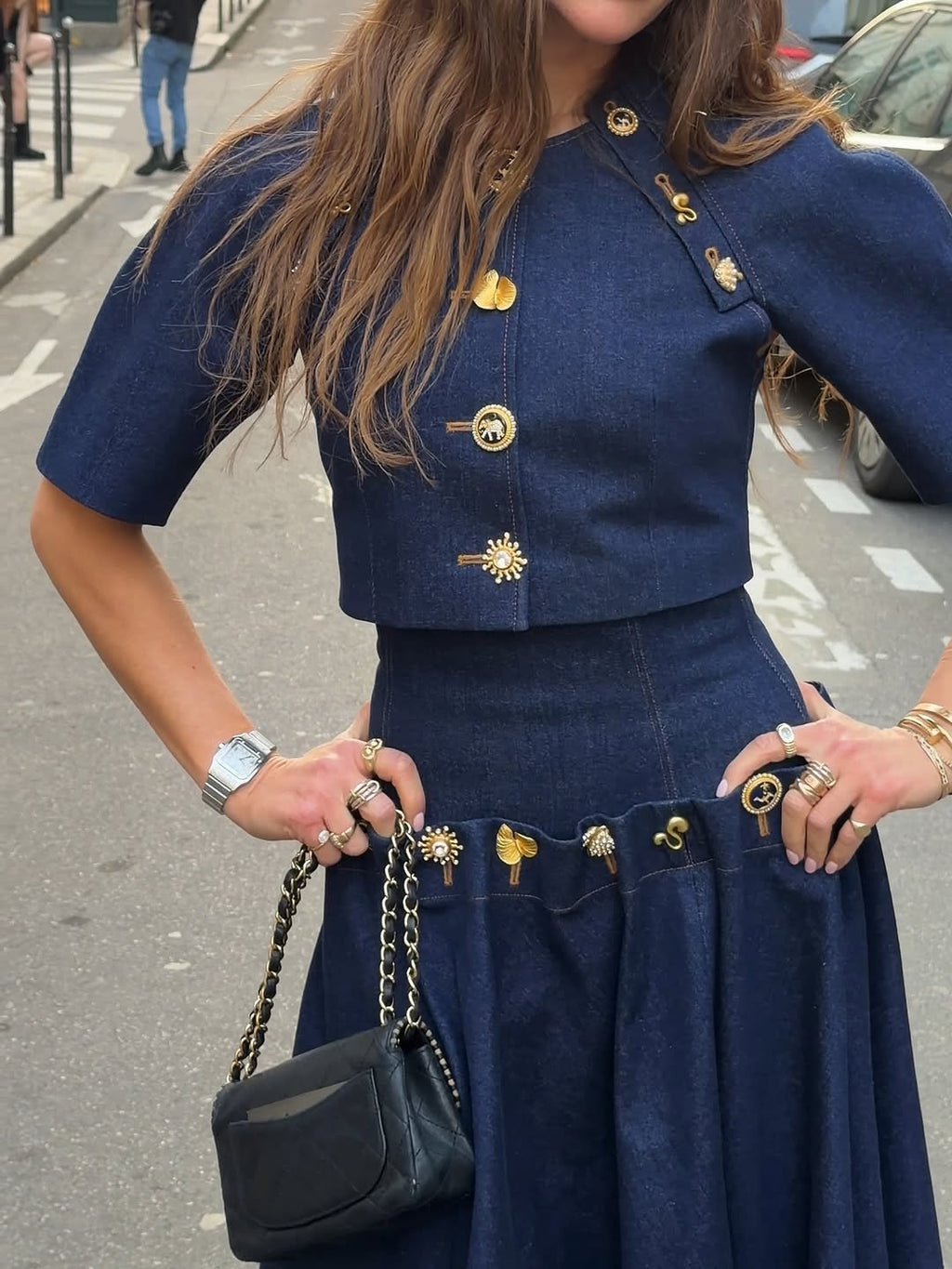 Sunset Indigo Long Sleeve & skirt SET