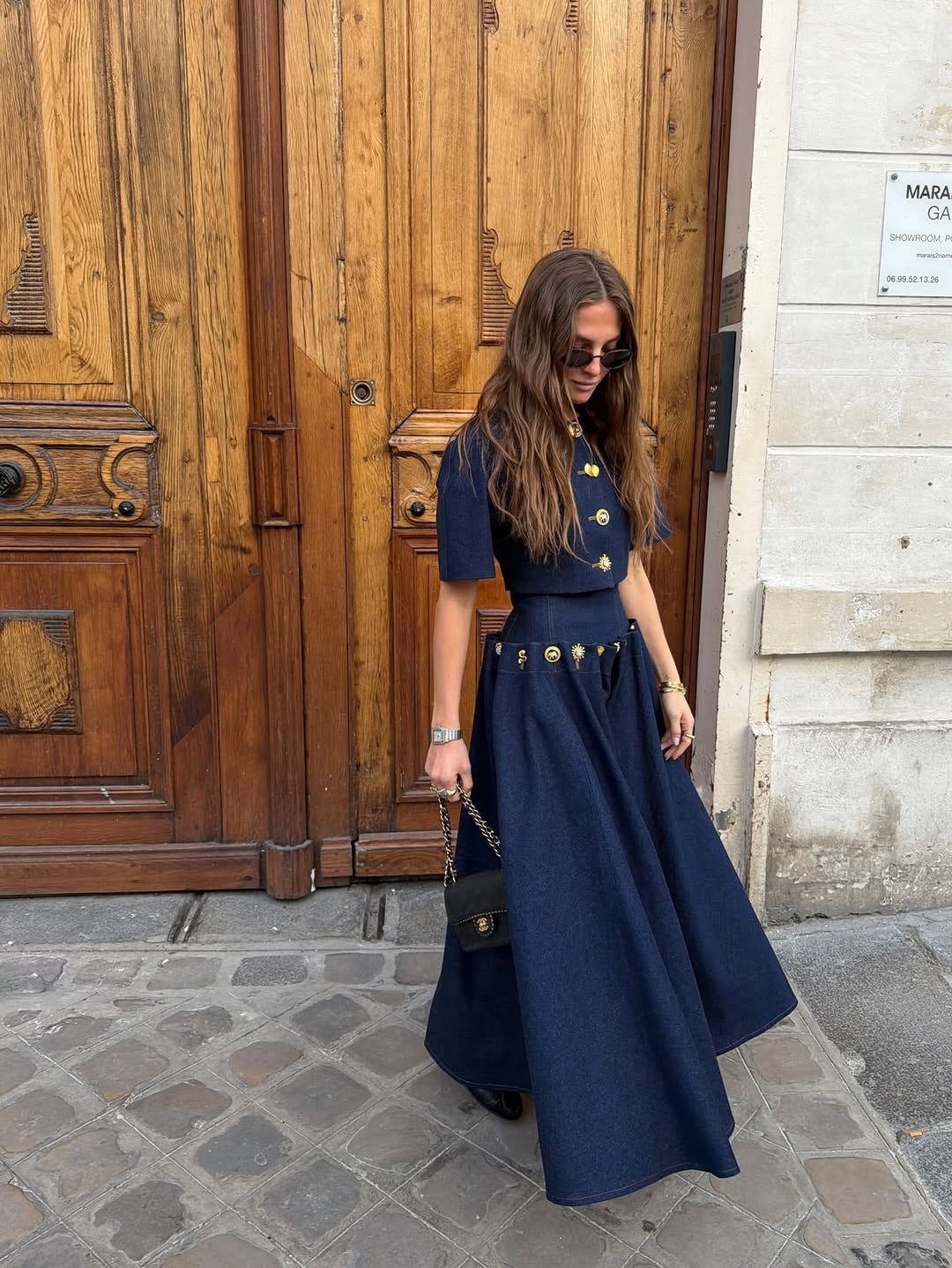 Sunset Indigo Long Sleeve & skirt SET
