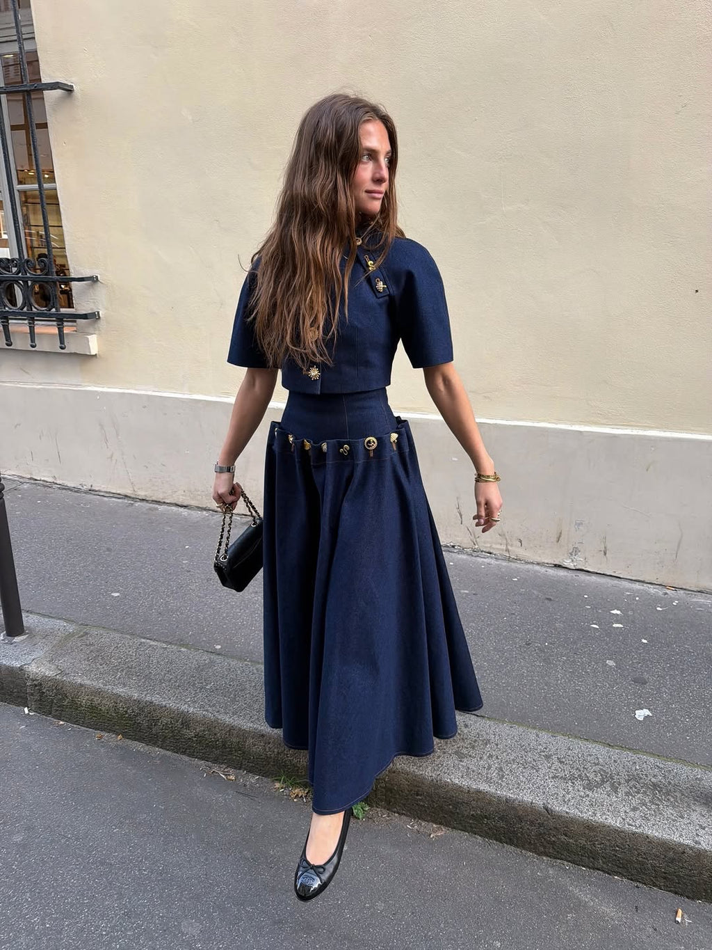Sunset Indigo Long Sleeve & skirt SET
