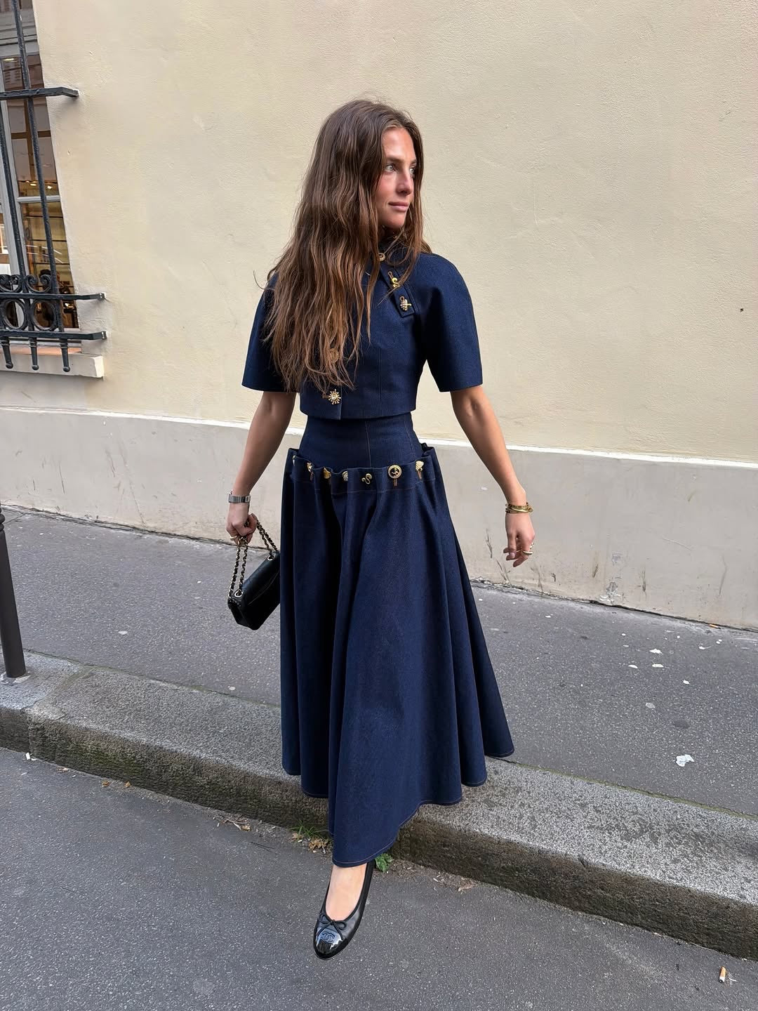 Sunset Indigo Long Sleeve & skirt SET