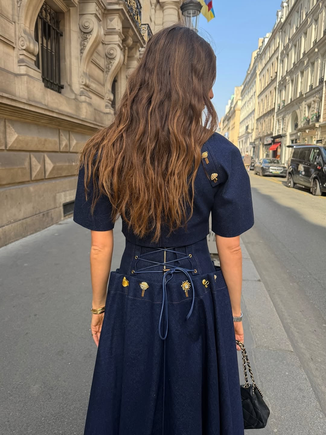 Sunset Indigo Long Sleeve & skirt SET
