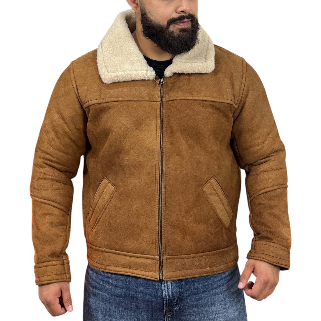 MARLBORO Short Natural Genuine Leather Jacket
