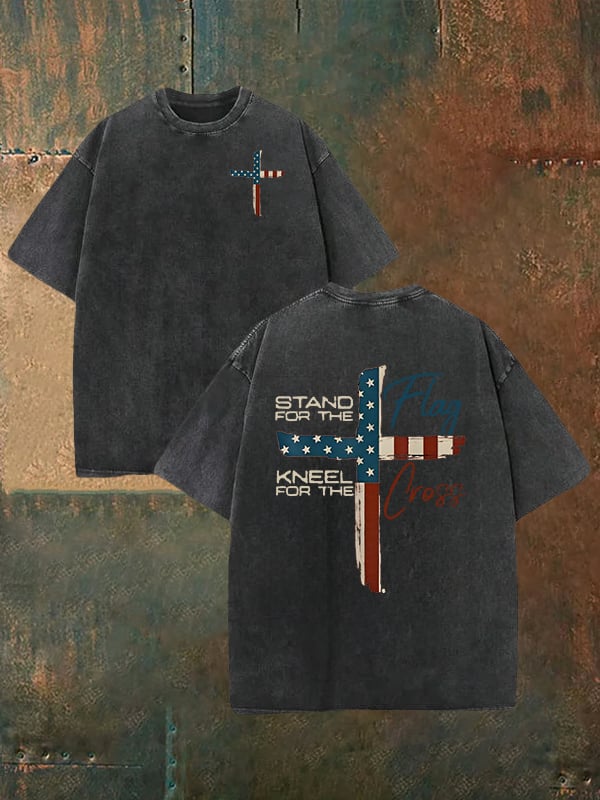 Unisex  STAND FOR THE KNEEL FOR THE Print  Washable T-shirt