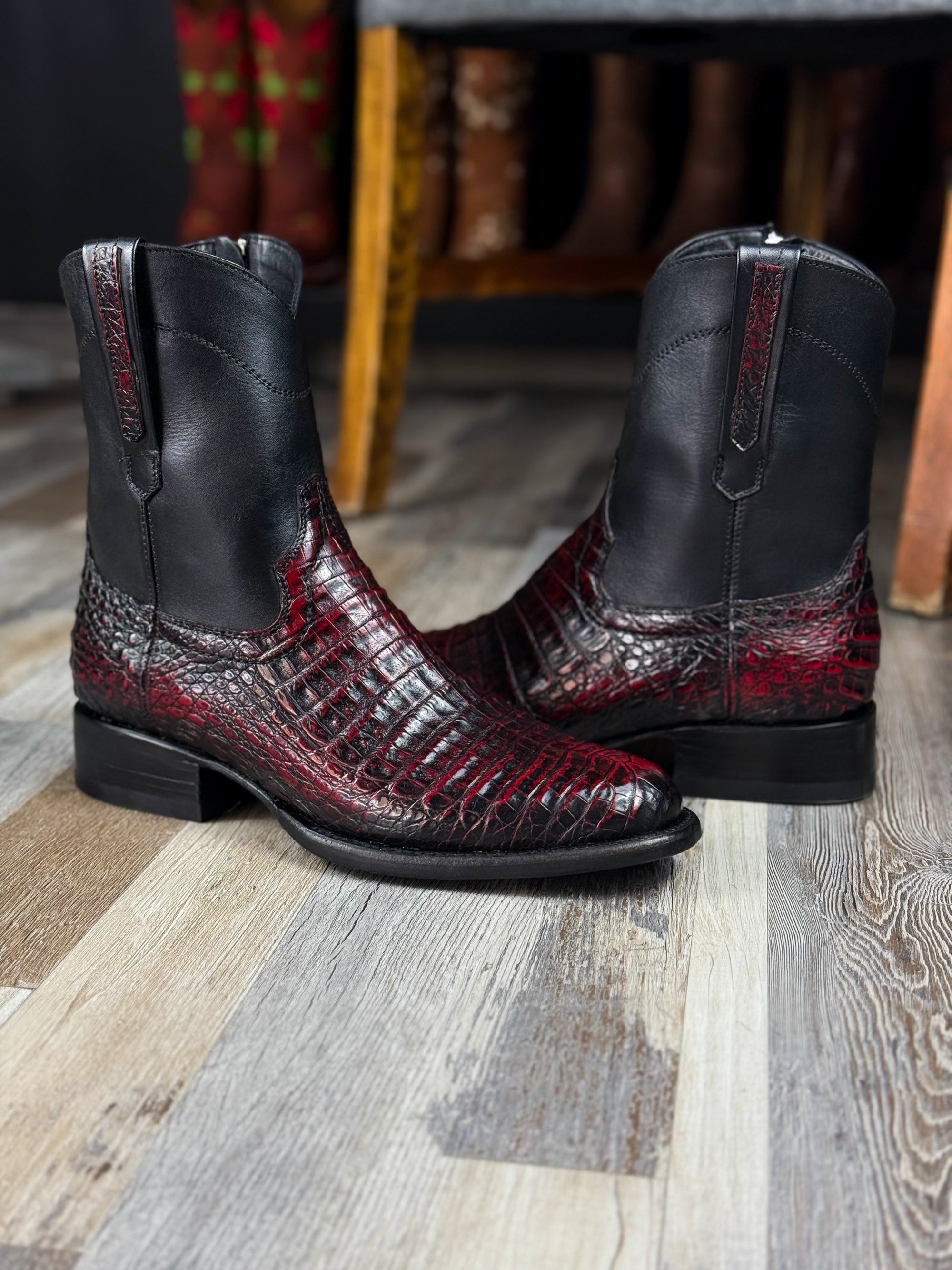 Brown piton boots