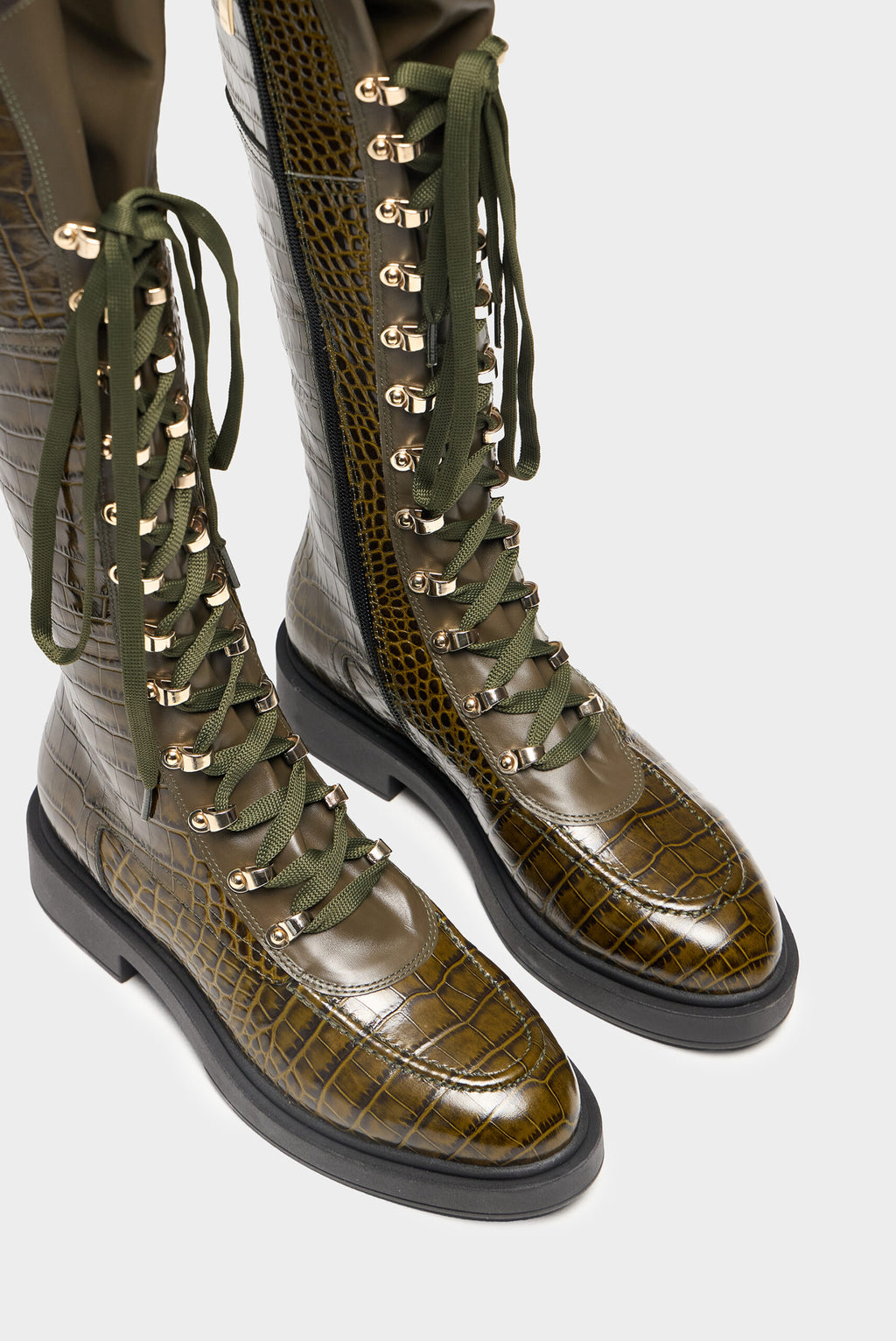 Croco Gold Boots