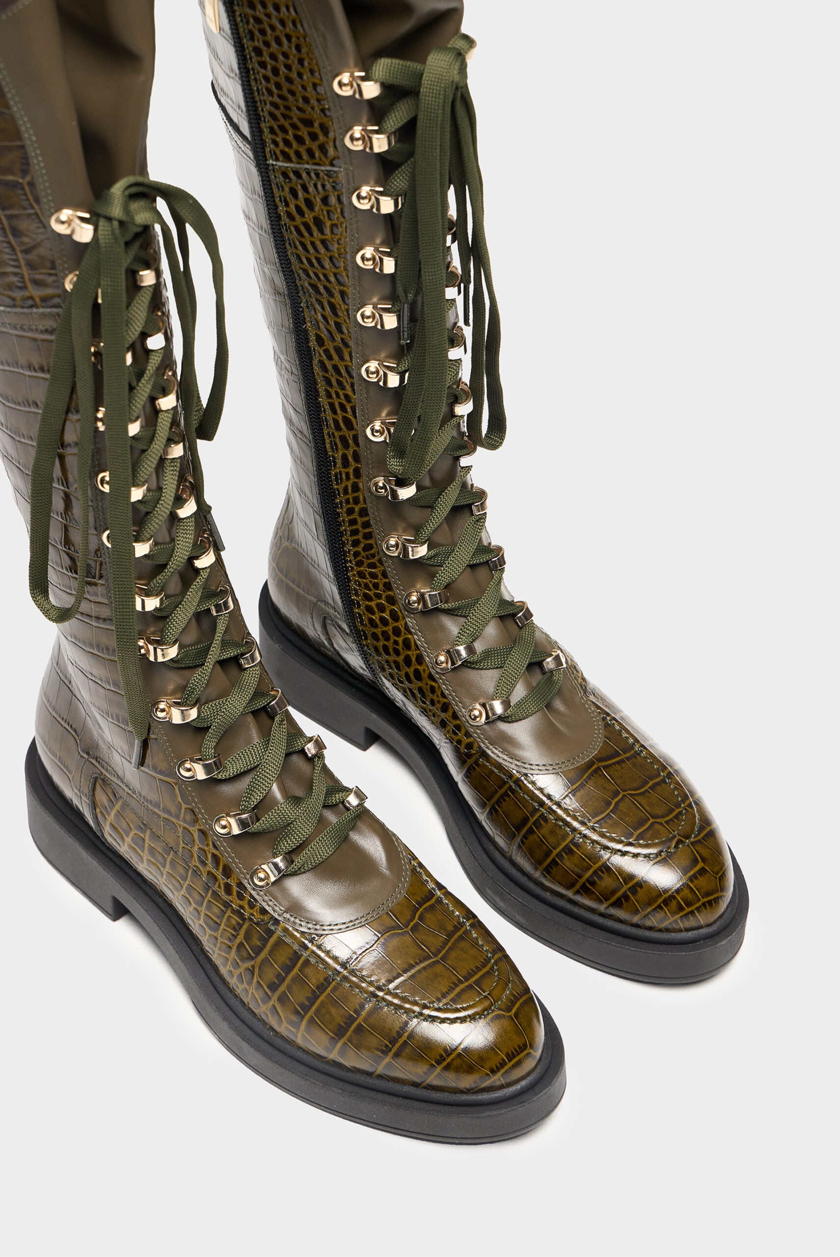 Croco Gold Boots