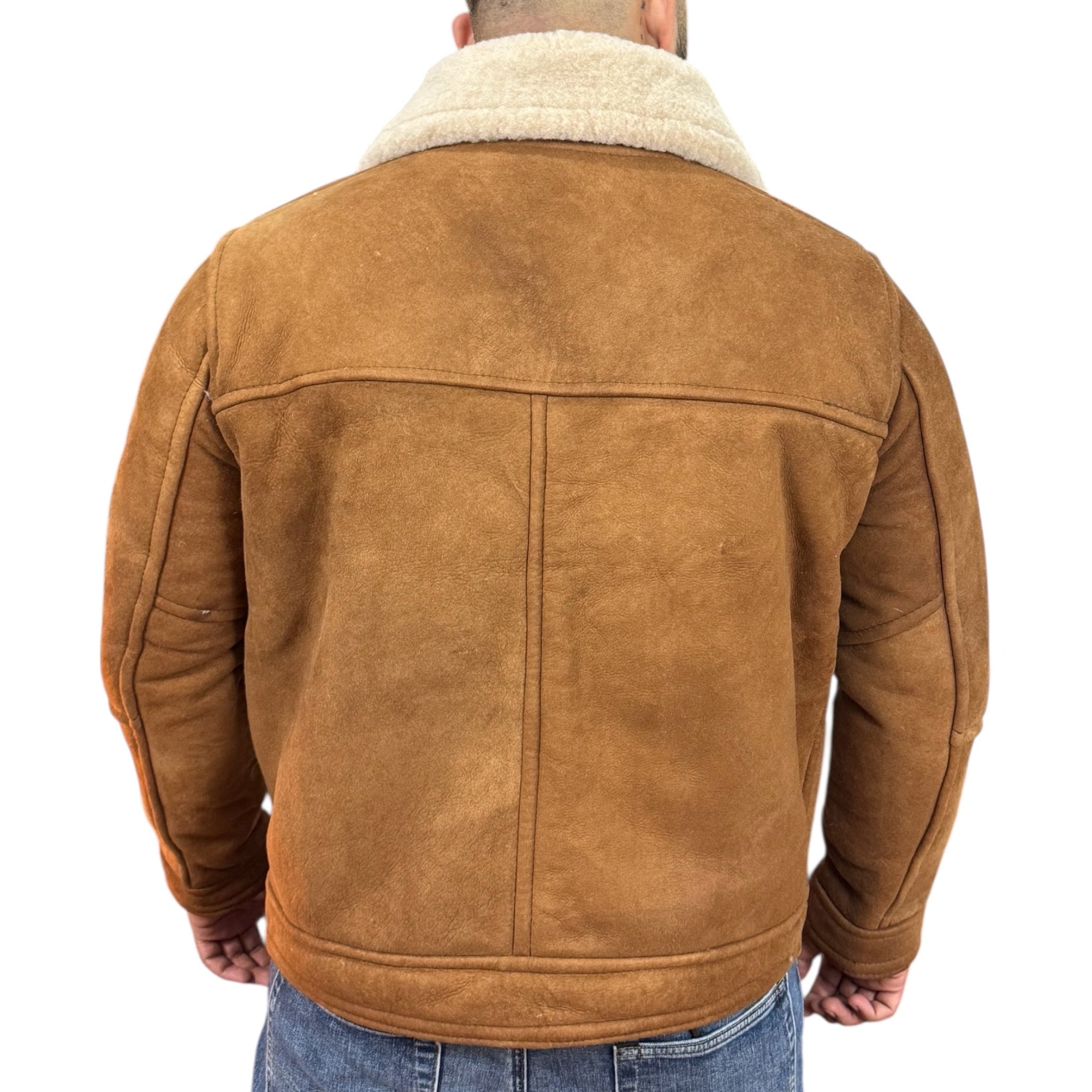 MARLBORO Short Natural Genuine Leather Jacket