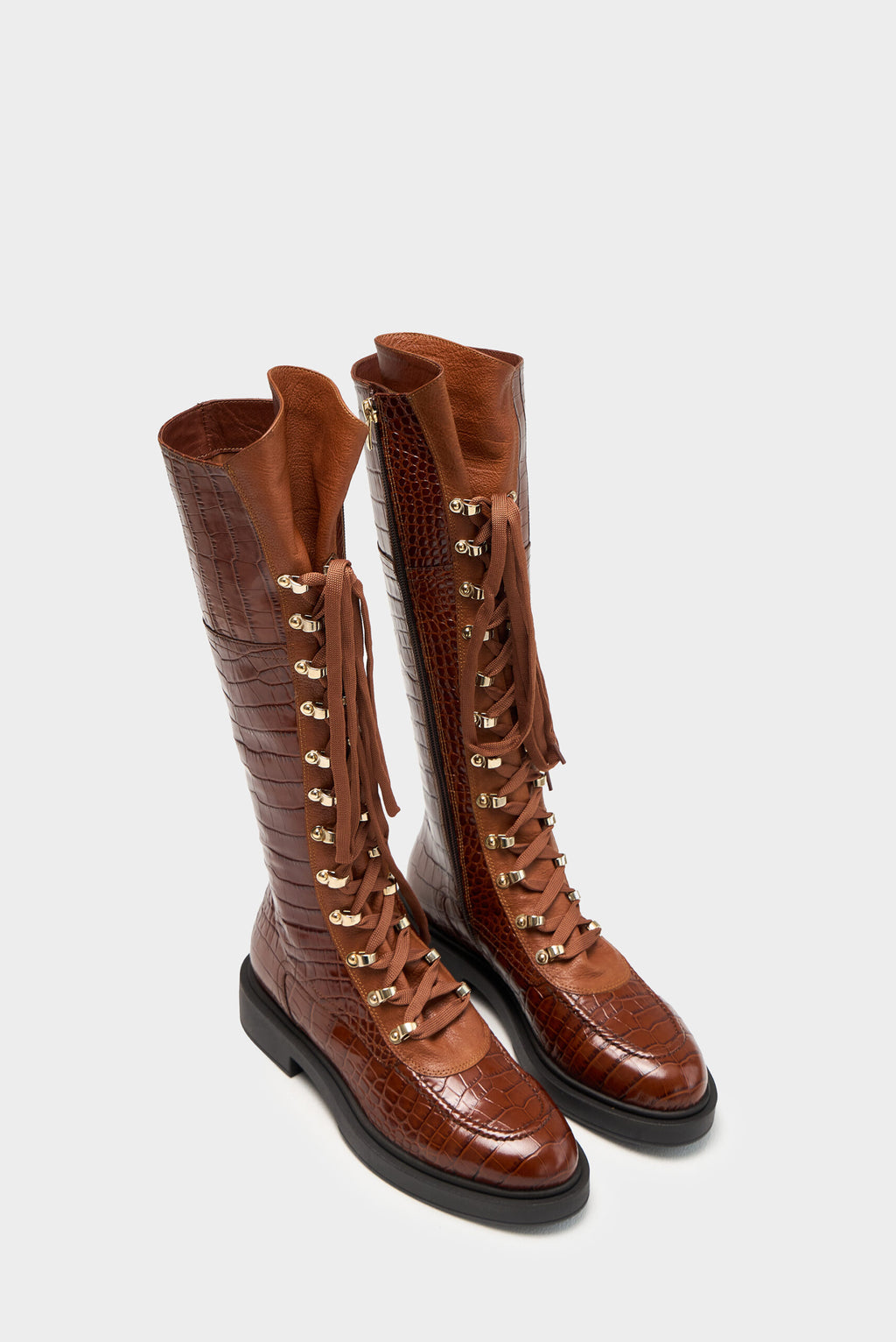 Croco Gold Boots