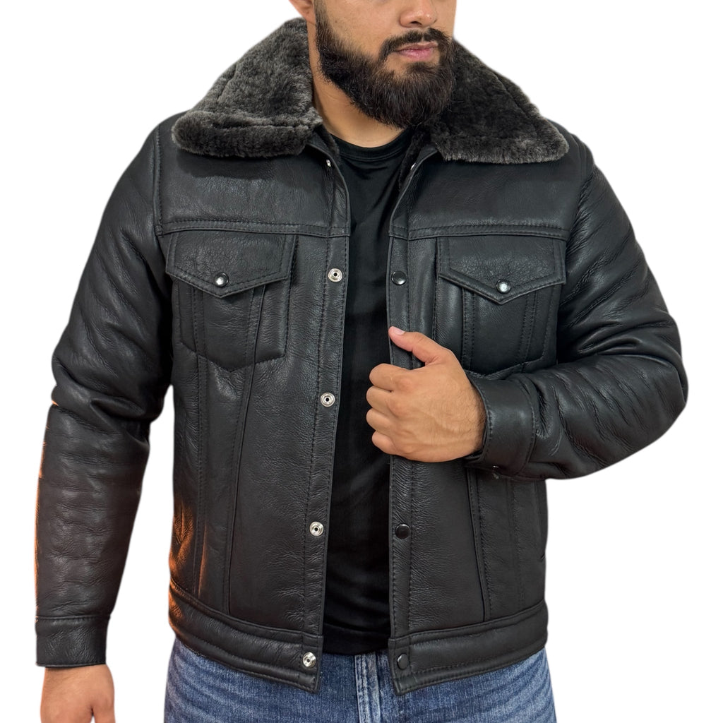 Levis in Genuine Leather with Shearling Wool Interior