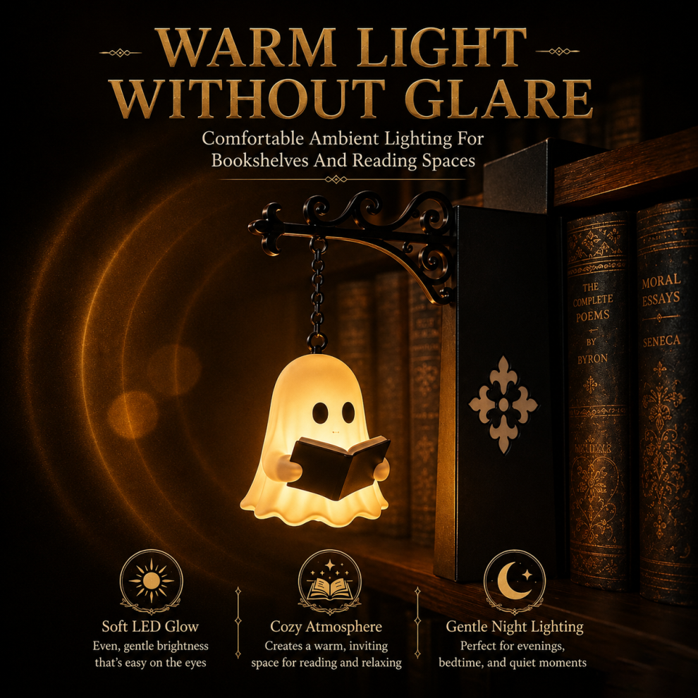 Halloween Ghost Reading Bookend Decor