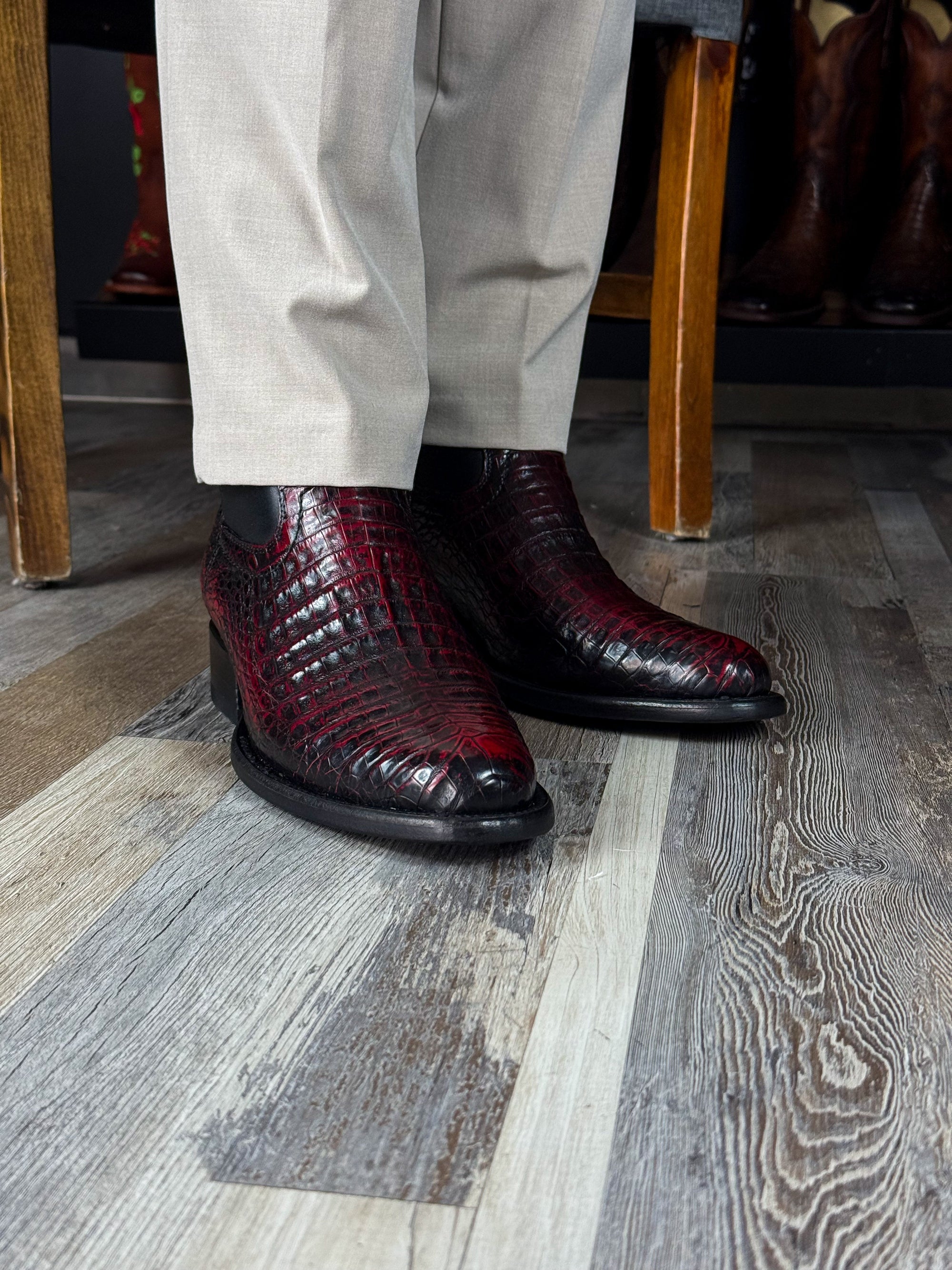 Brown piton boots