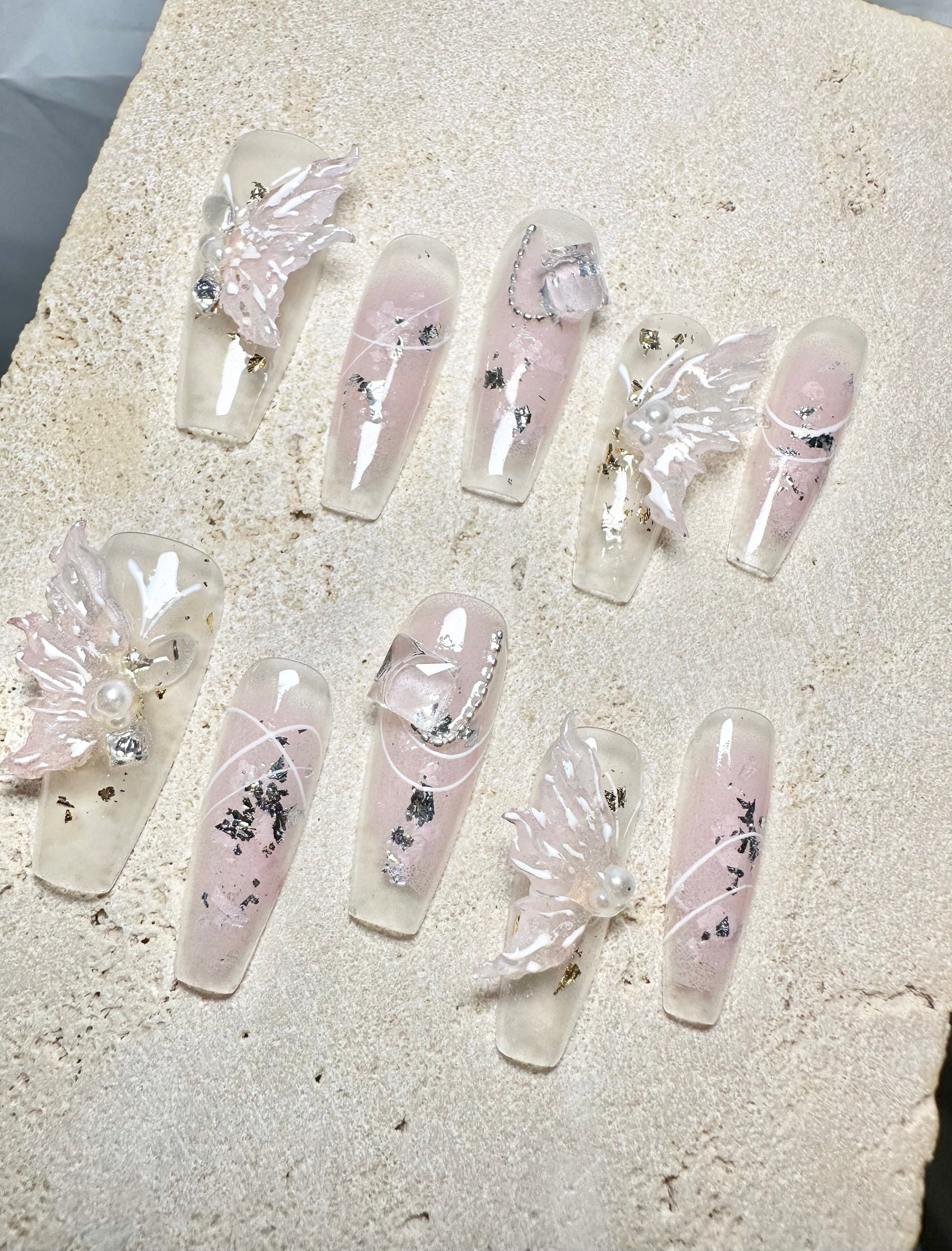 Crystal Butterfly Press On Nails