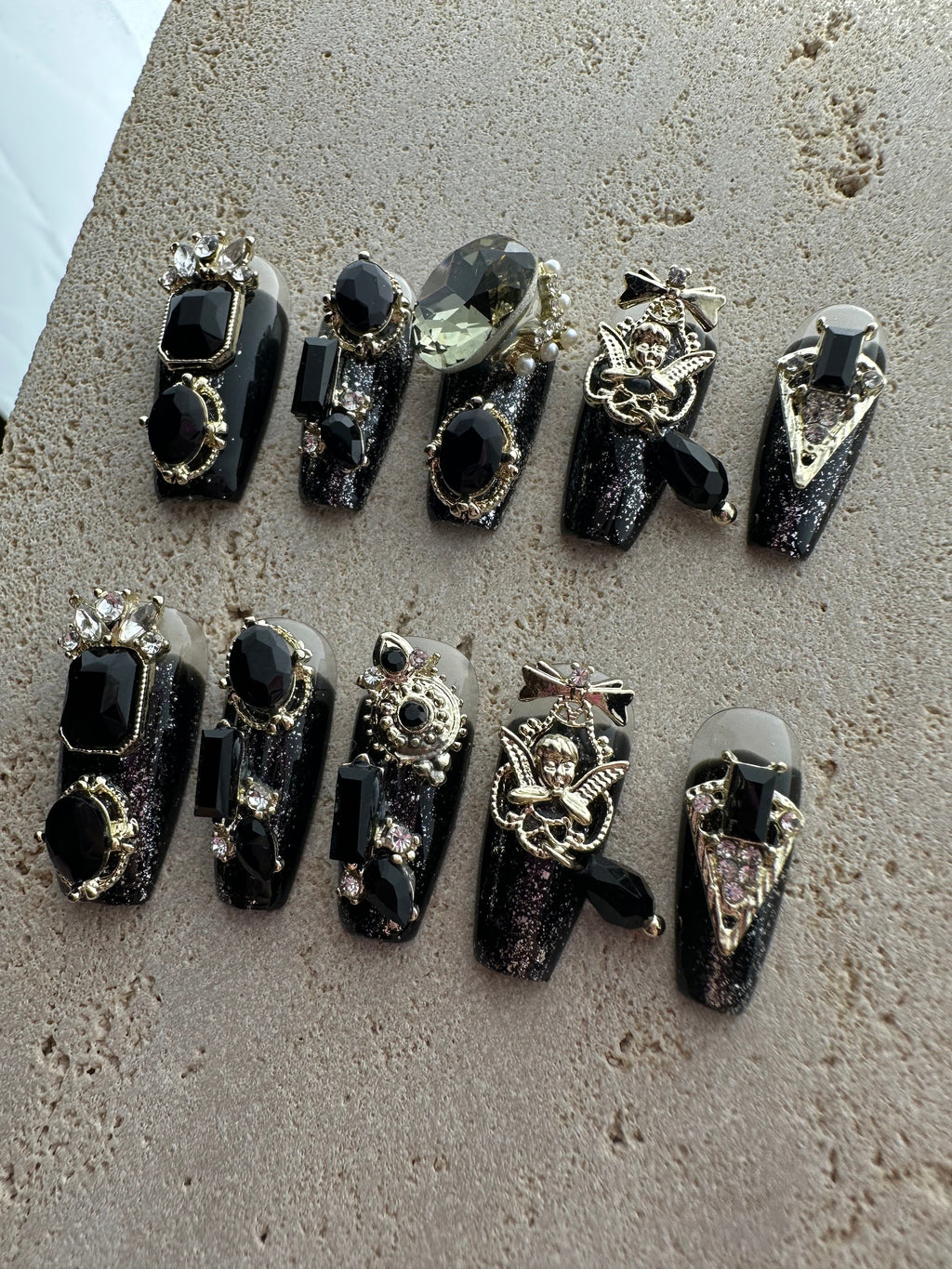 Black Diamond Press On Nails