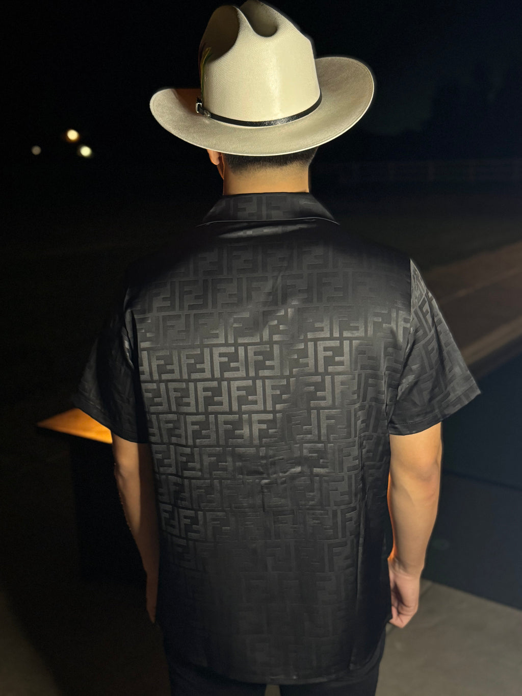 Hot silver printed short sleeve shirt