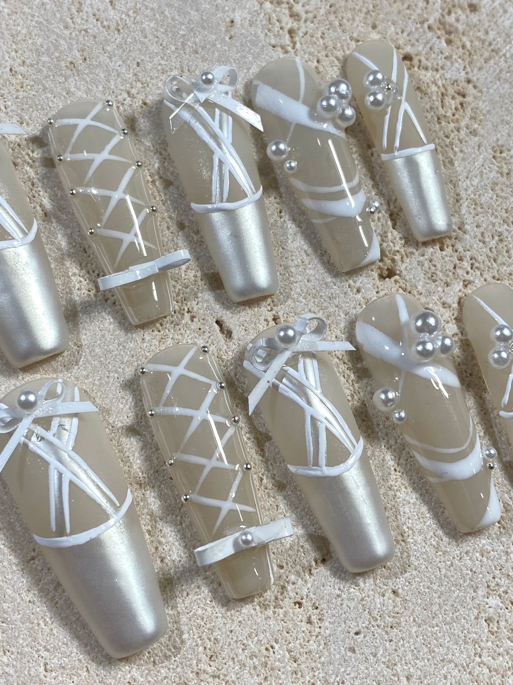 White Ballerina Press On Nails