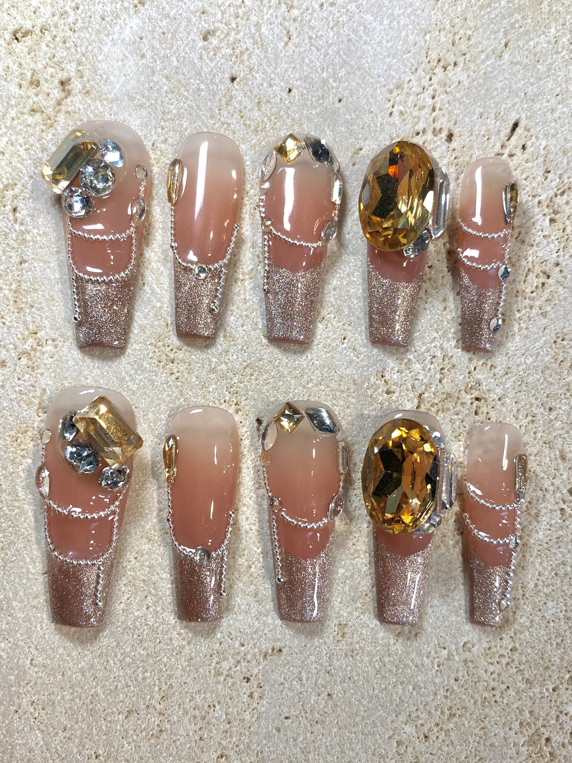 Syrup Diamond Press On Nails