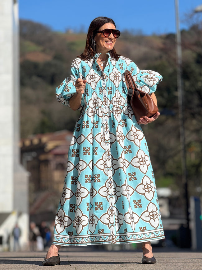 Dress Phoebe Print Light Blue