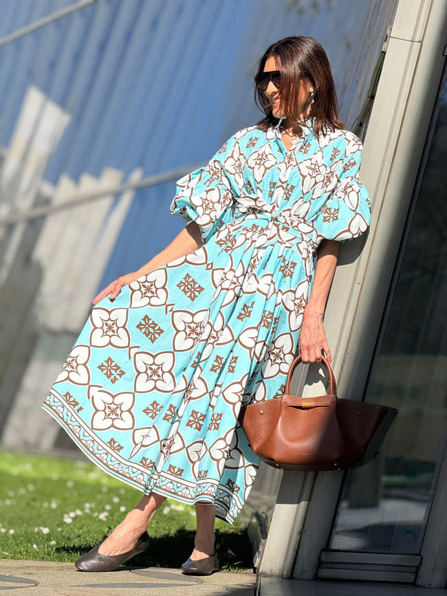 Dress Phoebe Print Light Blue