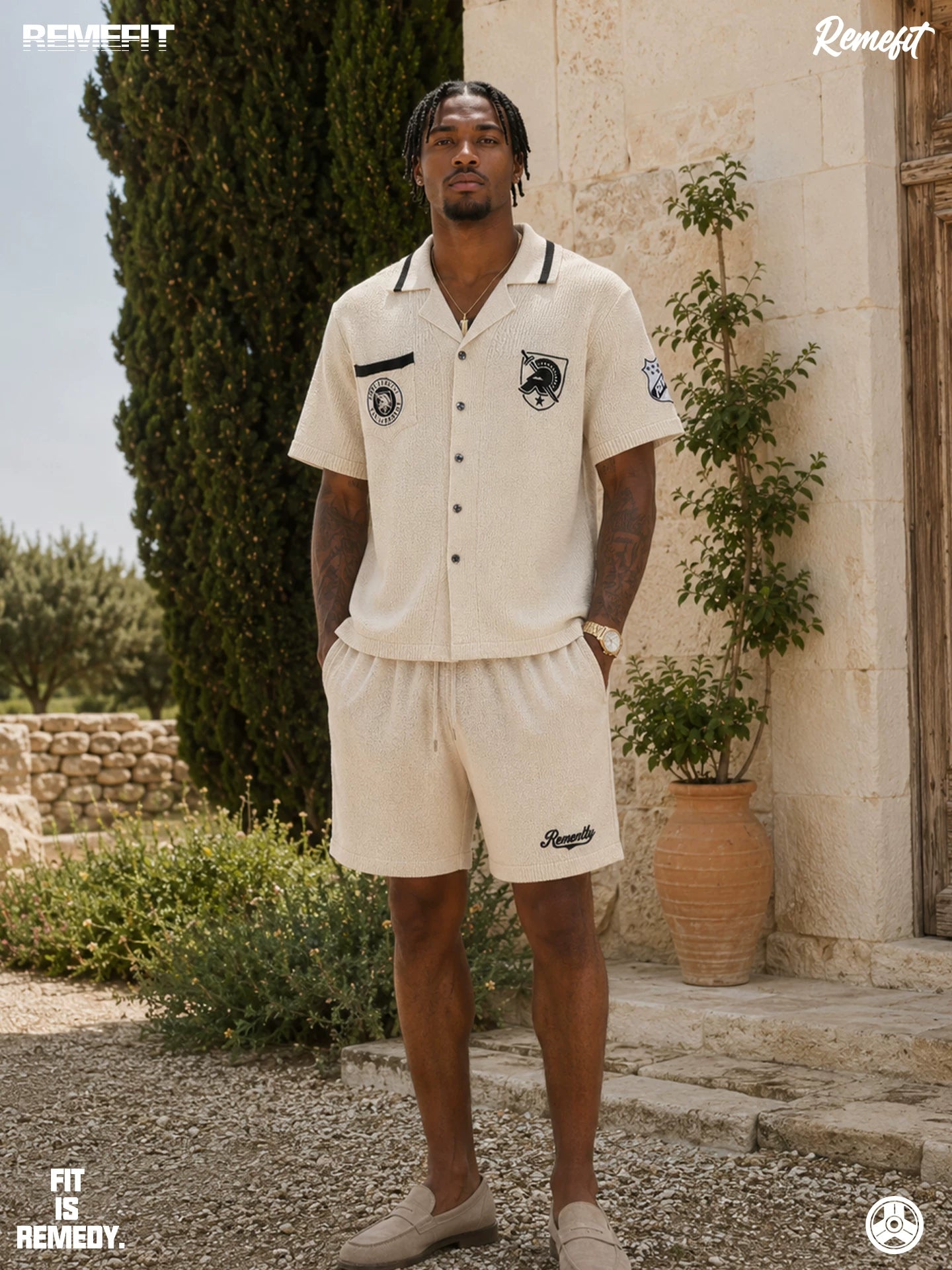 NCAA West Point Tencel-blend Knit Shirt and Shorts Set