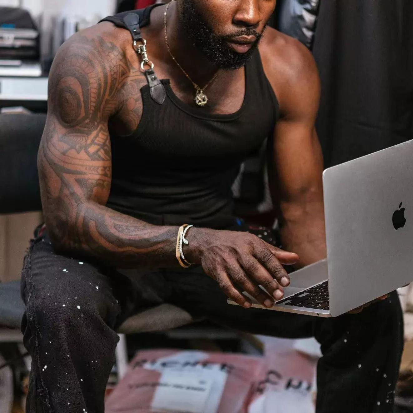 Hip-hop ribbed sleeveless tank top