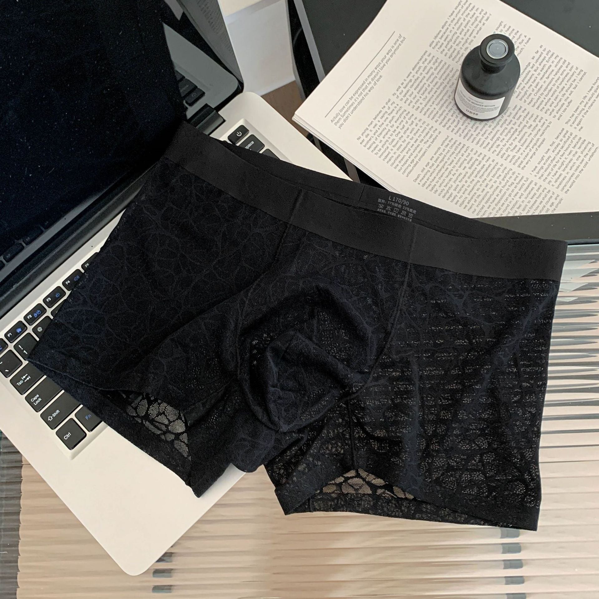 Men's Ultra-Thin Lace Mesh Boxer Briefs