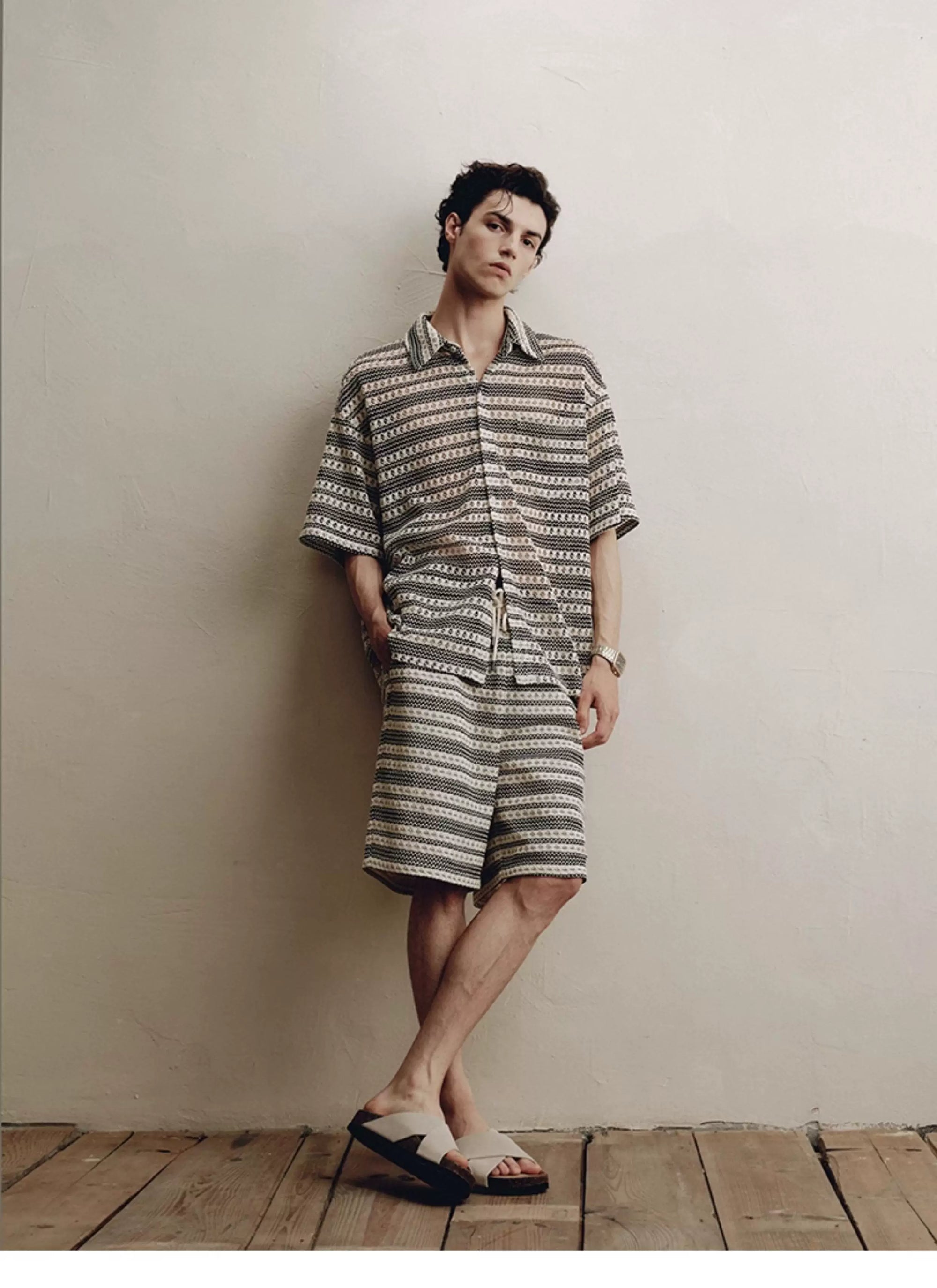 South of France-style short-sleeve polo and shorts set