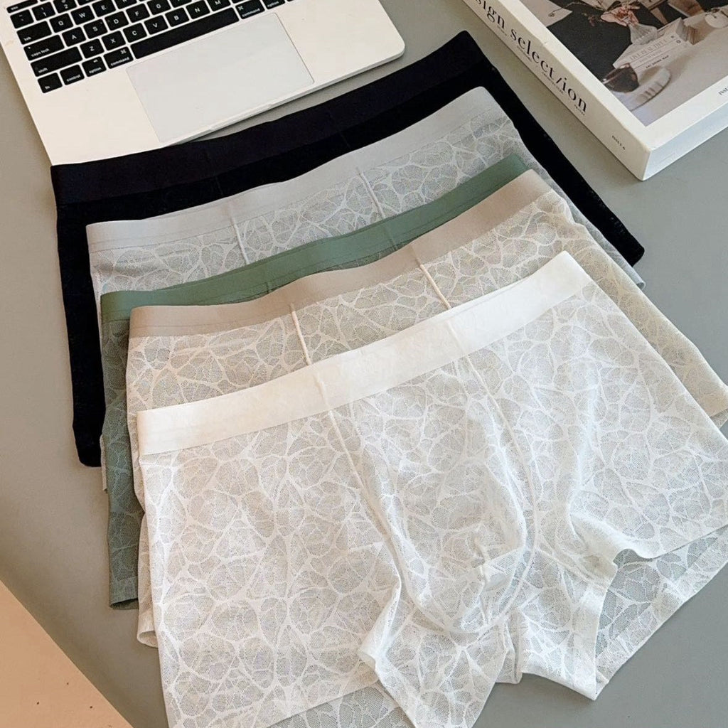 Men's Ultra-Thin Lace Mesh Boxer Briefs