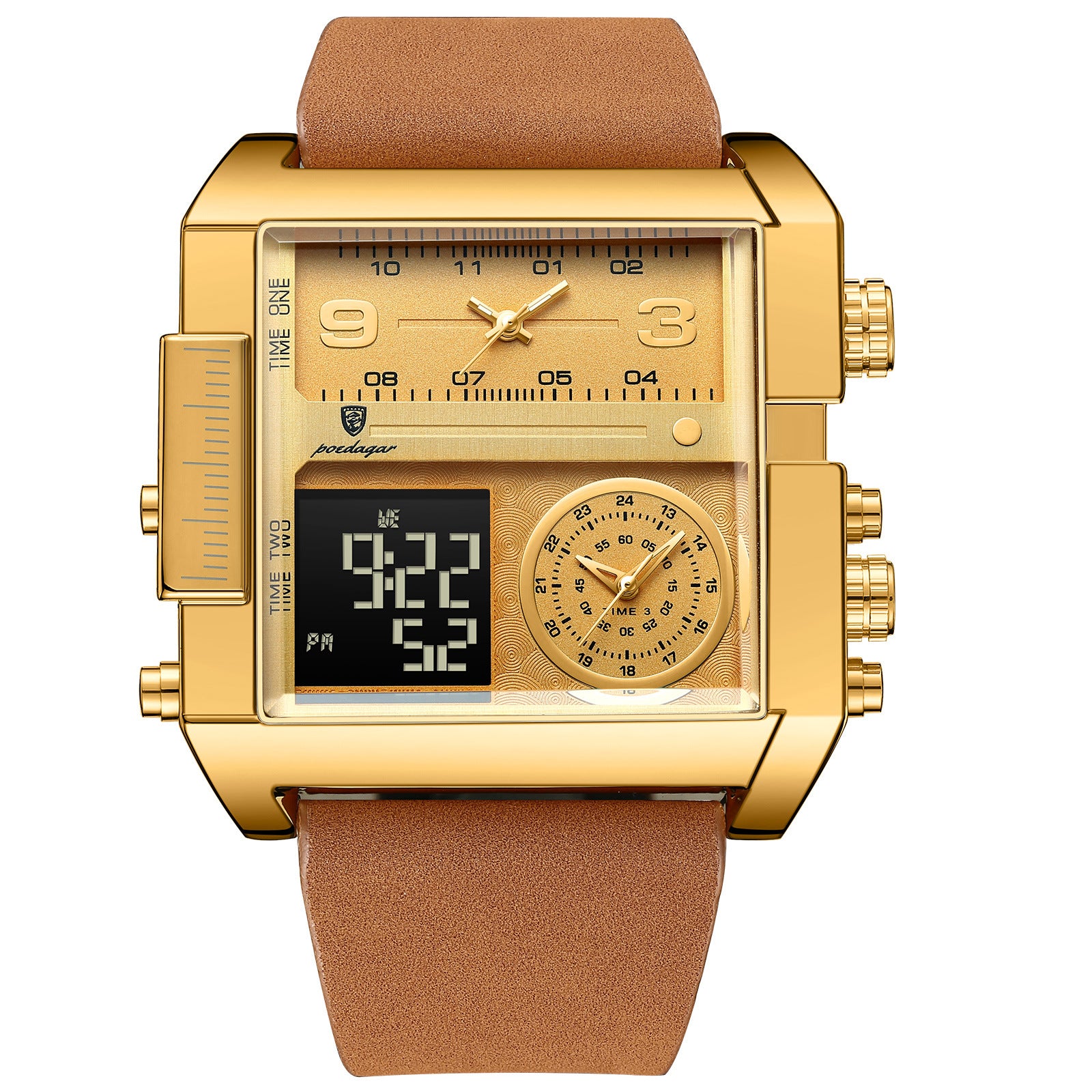 Dual time zone display watch