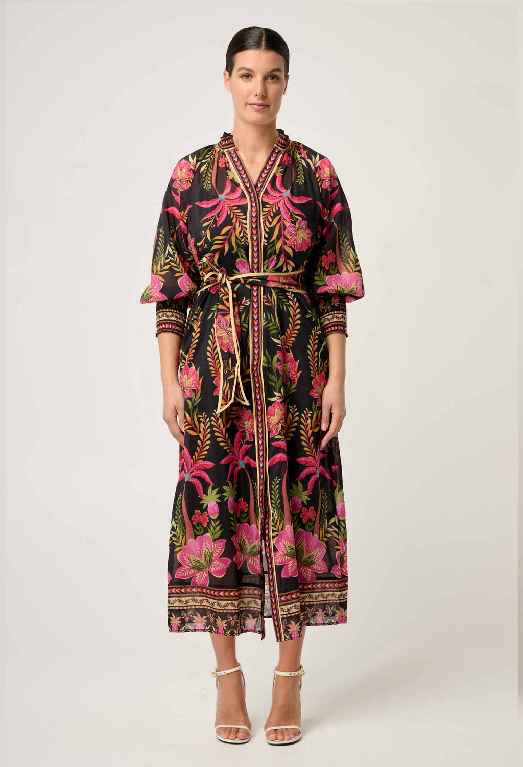 Once Was Carmen Silk Maxi Dress Anthos Lotos
