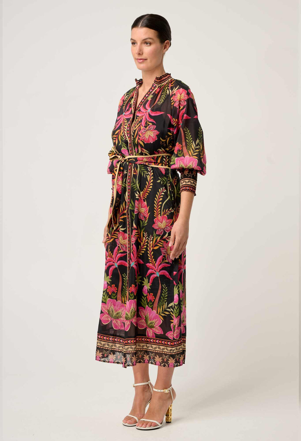 Once Was Carmen Silk Maxi Dress Anthos Lotos