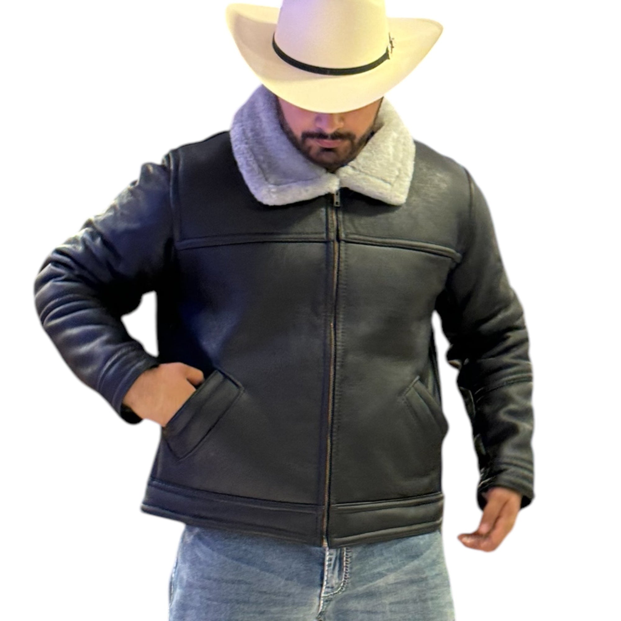 Black Marlboro Jacket In Genuine Leather