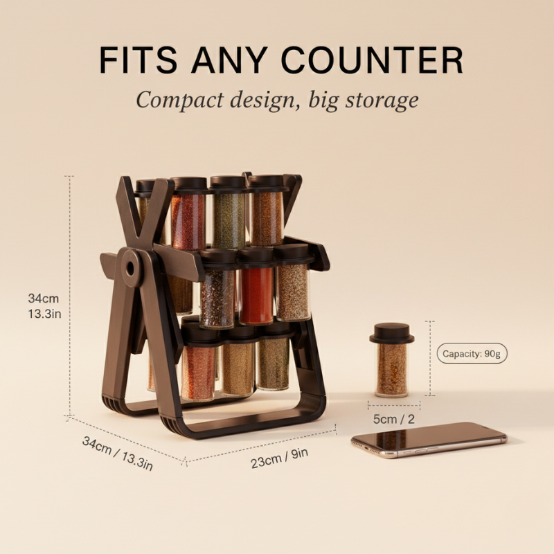 Instant access to all your spices with a single, gentle twist