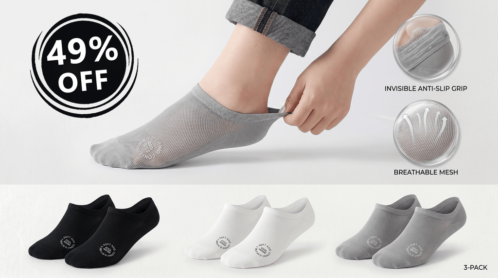 3 Pairs Invisible Grip Socks