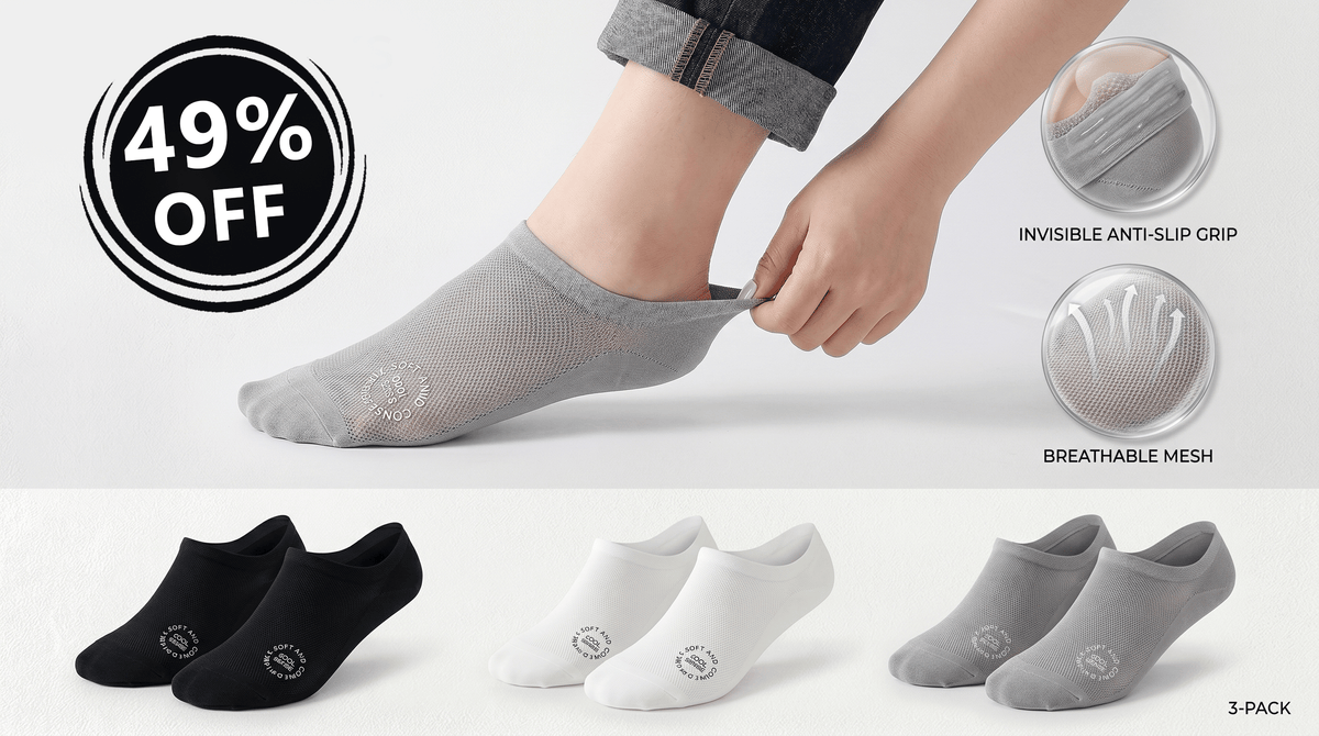 3 Pairs Invisible Grip Socks
