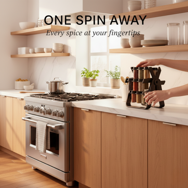 Instant access to all your spices with a single, gentle twist