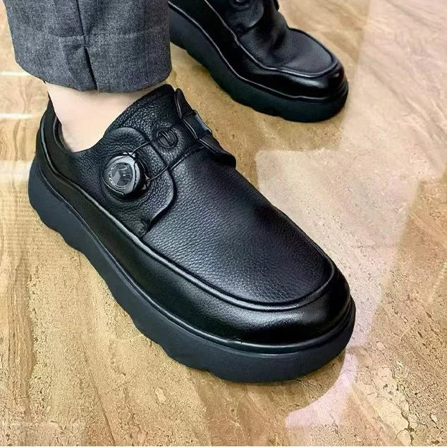 Cowhide Automatic Buckle Fashionable Comfortable Loafers
